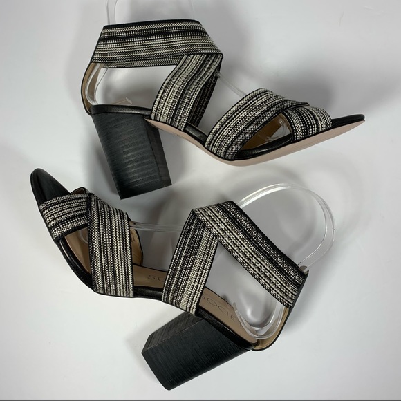 Sole Society Shoes Sole Society Joesy Black White Elastic Strap